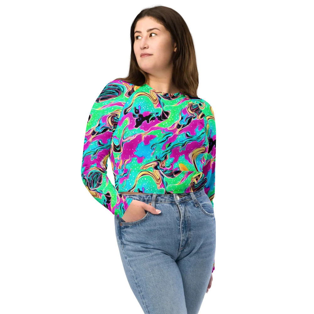 Meltwater Riot on Long Sleeve Crop Top — Front