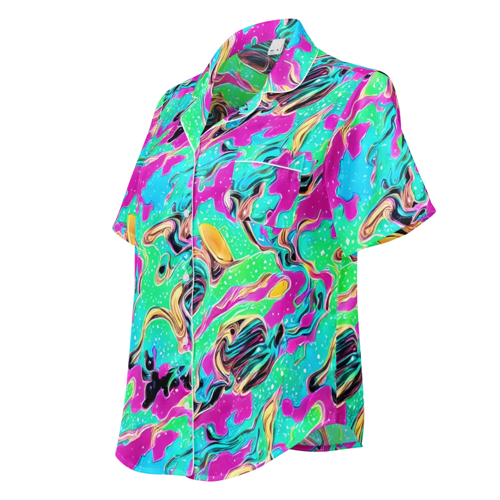 Meltwater Riot on Women's Short Sleeve Pajama Top — Left Front