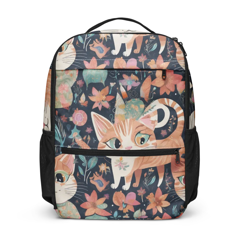 Moonlit Cat Garden on Utility Backpack — Front