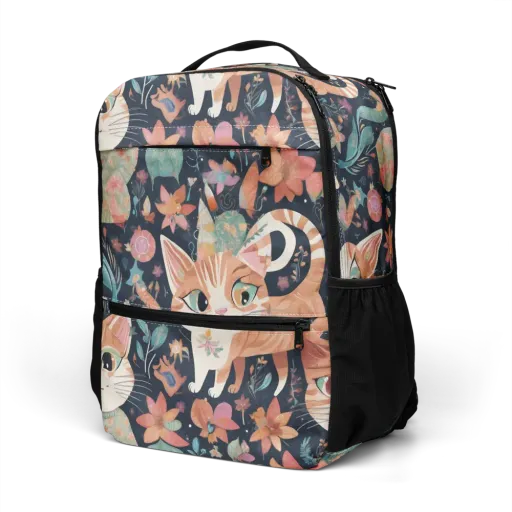 Moonlit Cat Garden on a Utility Backpack