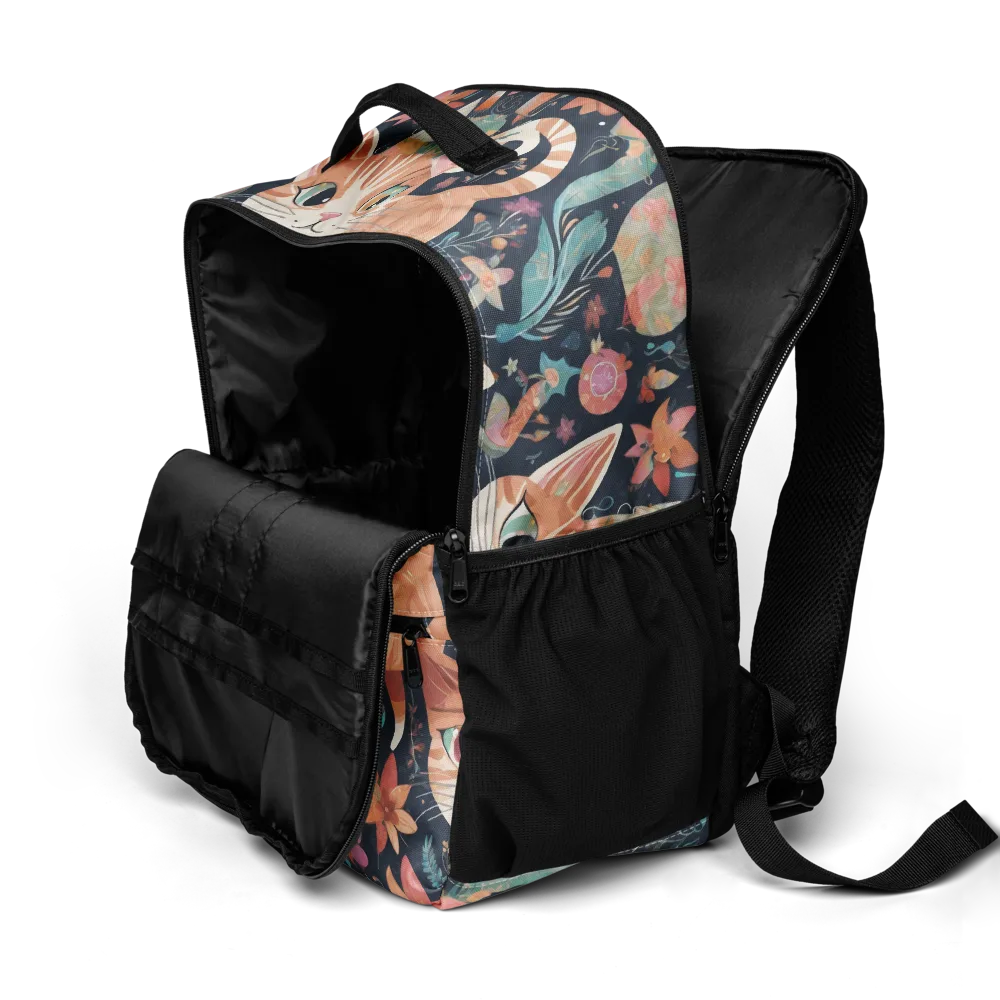 Moonlit Cat Garden on Utility Backpack — Product details 2
