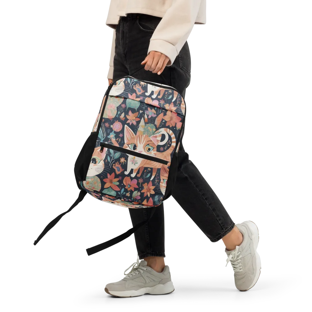 Moonlit Cat Garden on Utility Backpack — Front