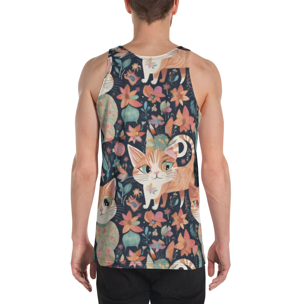 Moonlit Cat Garden on Men's Tank Top — Back