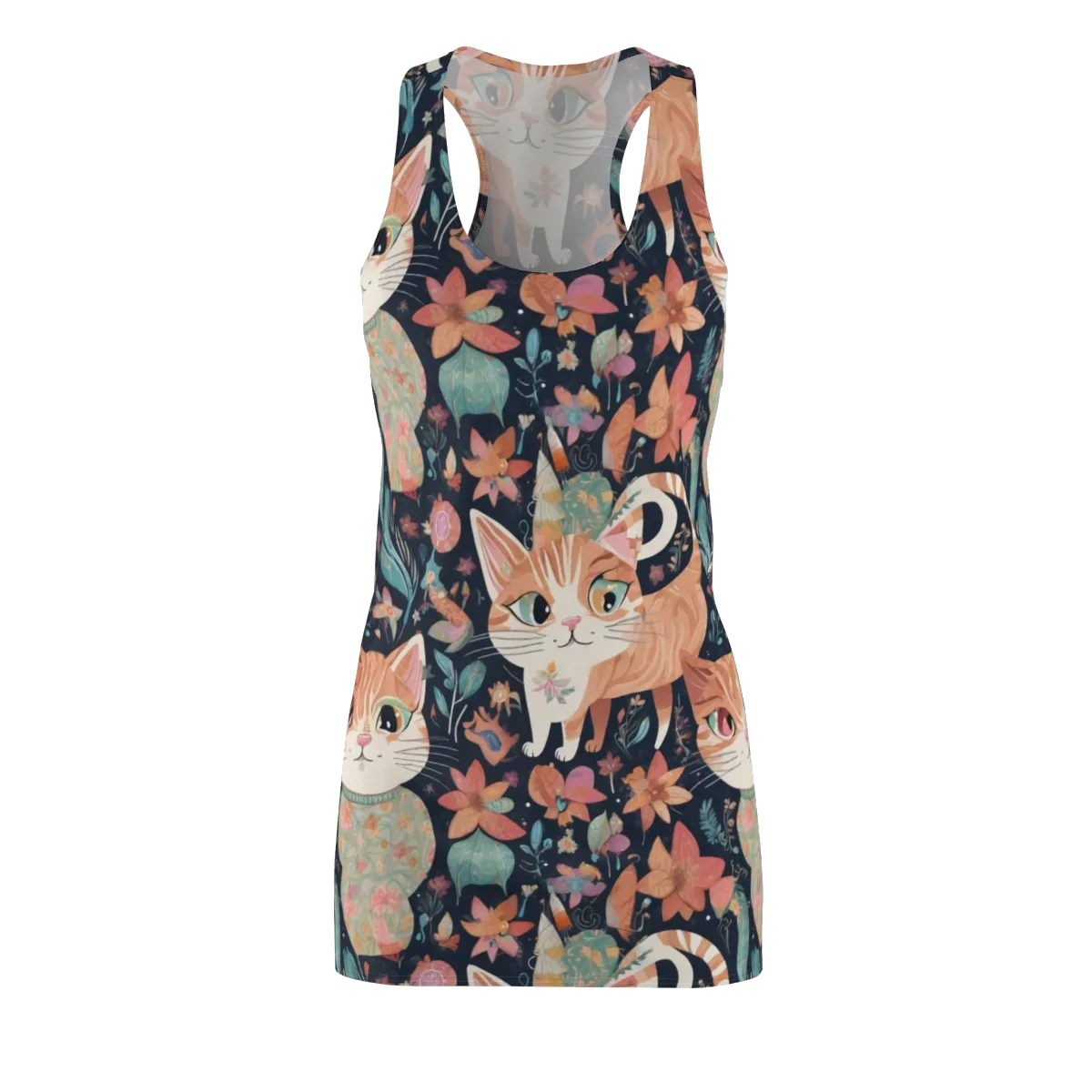 Moonlit Cat Garden on Racerback Dress — Front