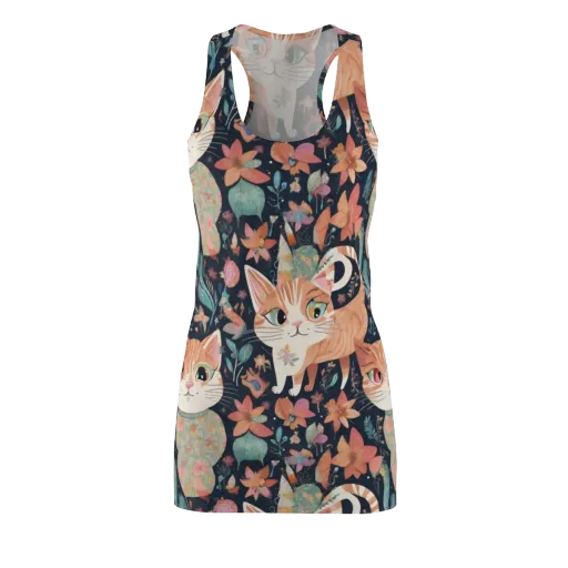 Moonlit Cat Garden on a Racerback Dress