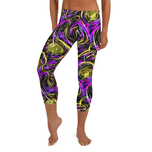 Ultraviolet Whirl on a Capri Leggings