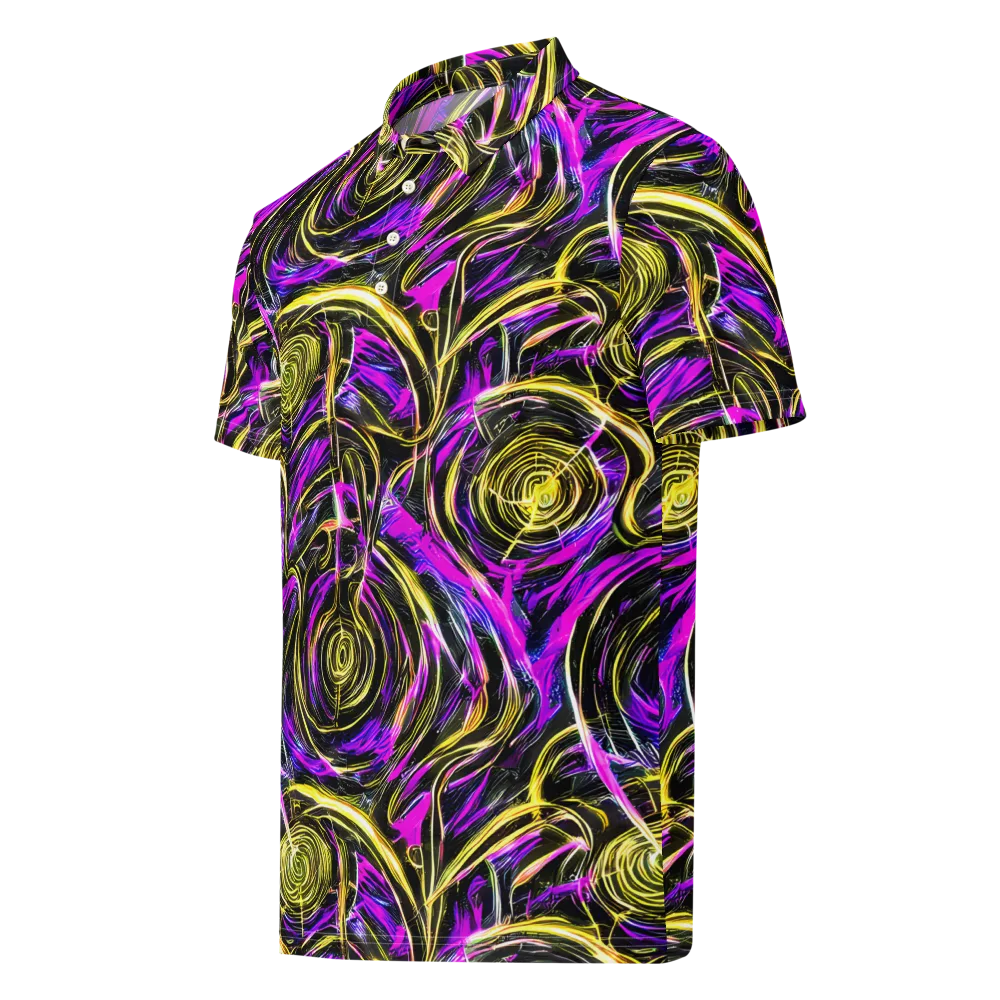 Ultraviolet Whirl on Men's Slim Fit Polo Shirt — Left Front