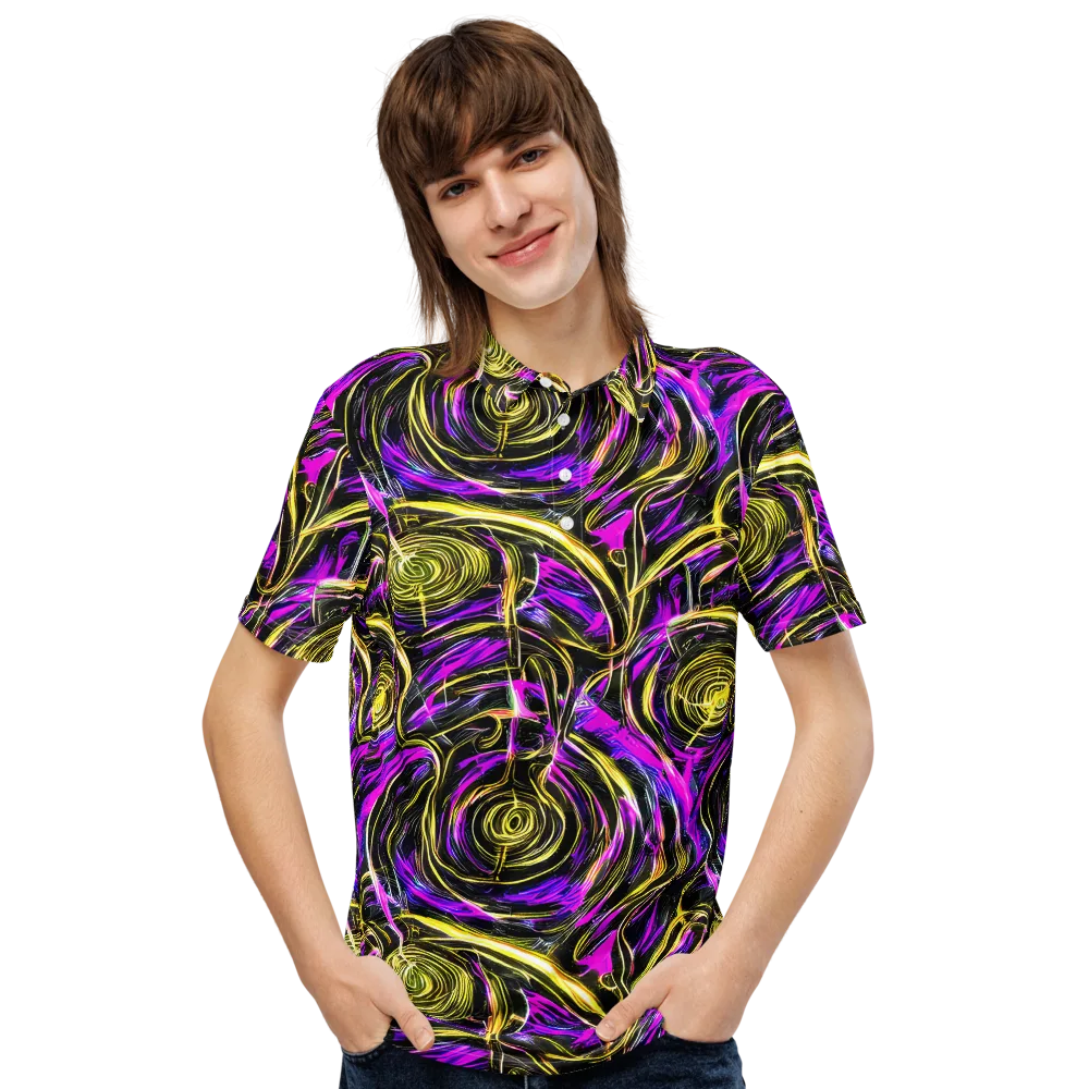 Ultraviolet Whirl on Men's Slim Fit Polo Shirt — Front