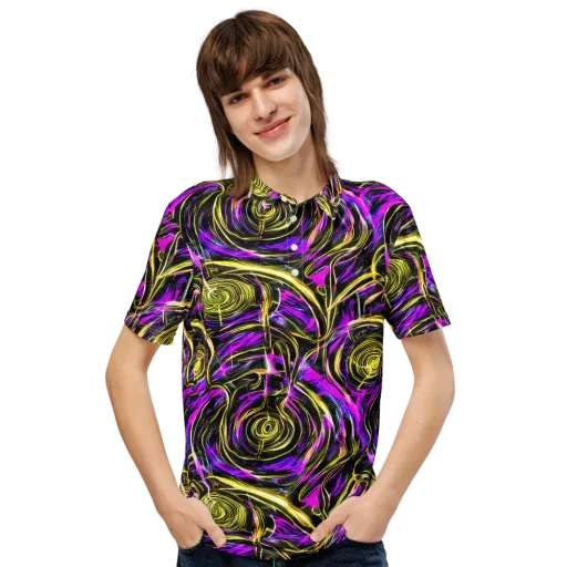 Ultraviolet Whirl on a Men's Slim Fit Polo Shirt