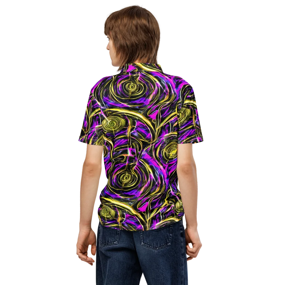 Ultraviolet Whirl on Men's Slim Fit Polo Shirt — Back