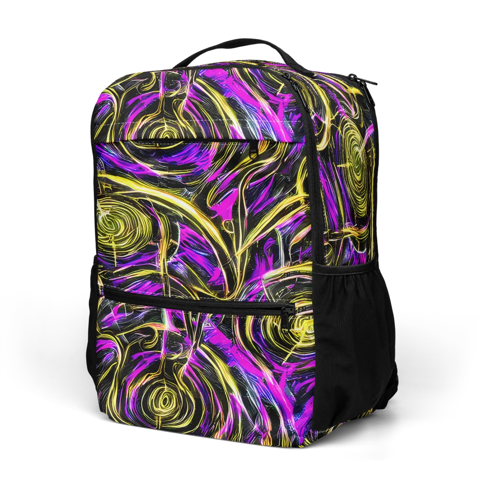 Ultraviolet Whirl on Utility Backpack — Left Front