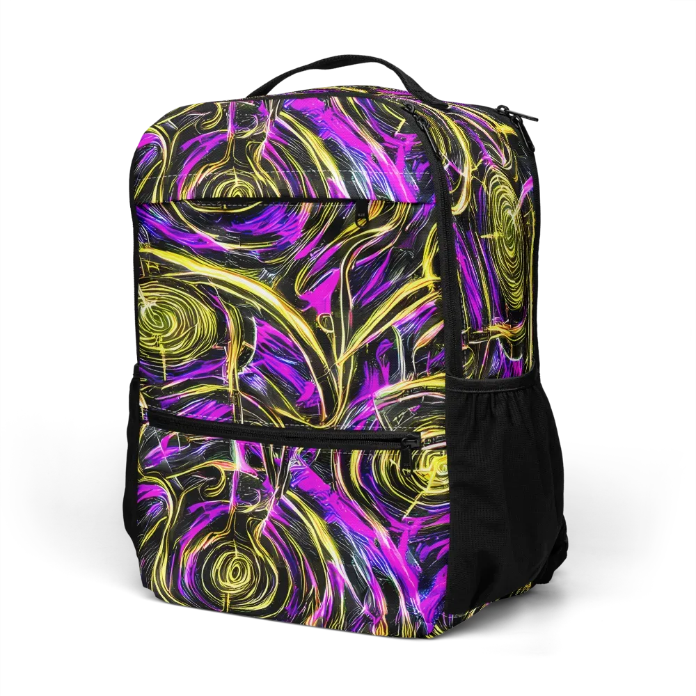 Ultraviolet Whirl on Utility Backpack — Left Front