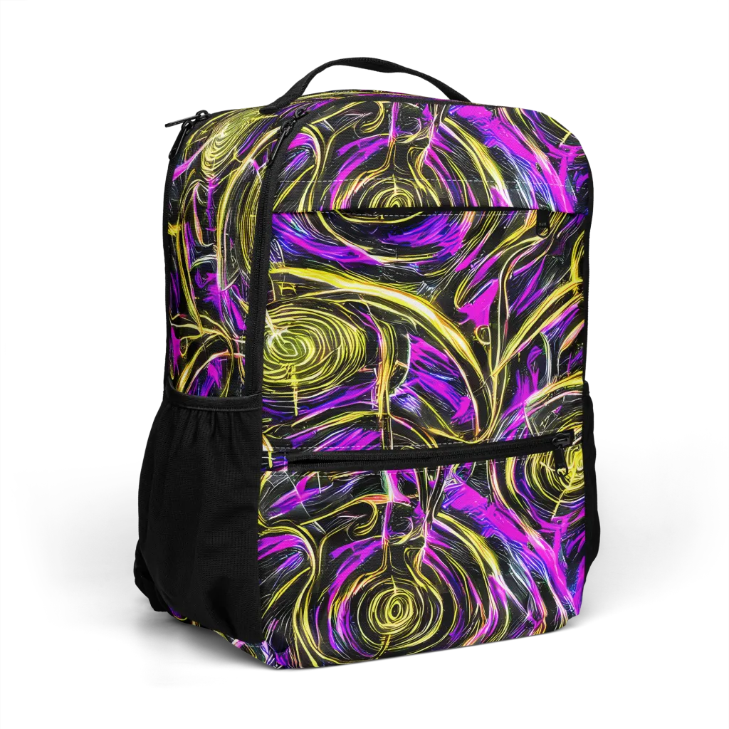 Ultraviolet Whirl on Utility Backpack — Right Front