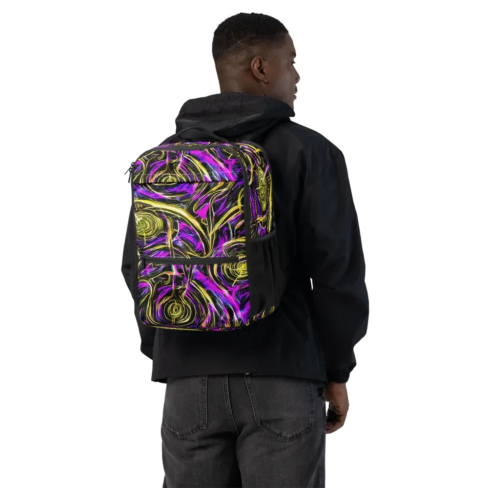 Ultraviolet Whirl on Utility Backpack — Back