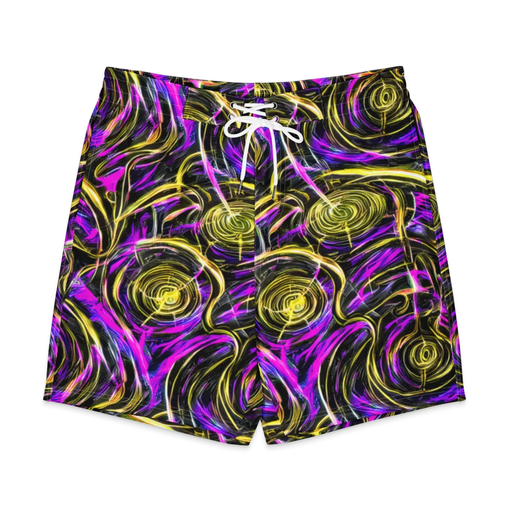 Ultraviolet Whirl on Men's Board Shorts — Front