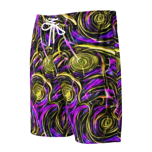 Ultraviolet Whirl on a Men's Board Shorts