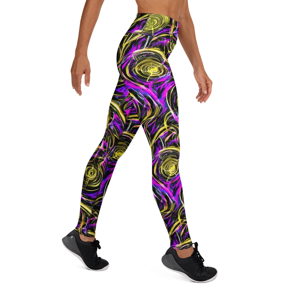 Ultraviolet Whirl on Yoga Leggings — Right