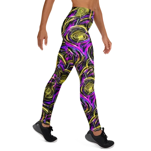 Ultraviolet Whirl on a Yoga Leggings