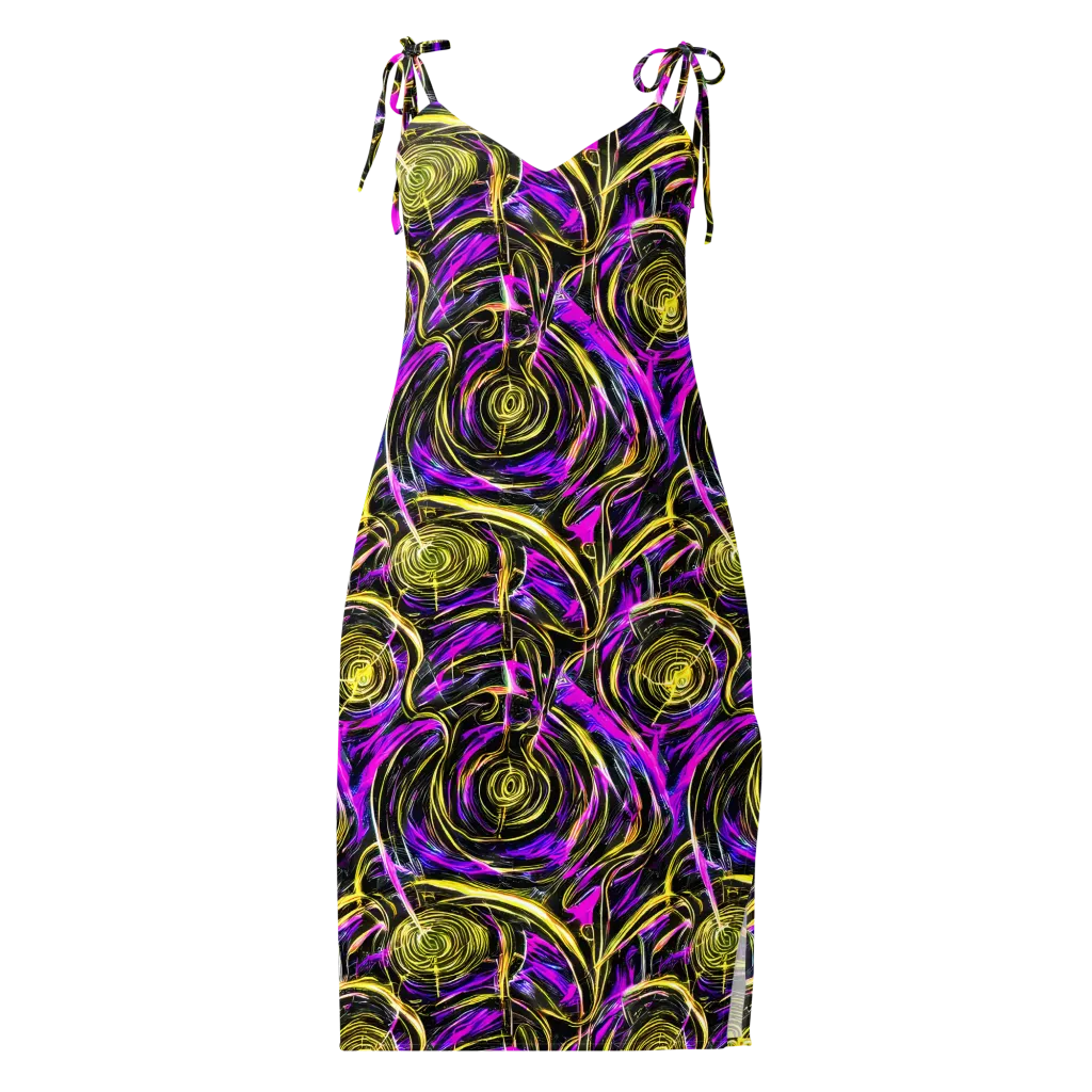 Ultraviolet Whirl on Slip Dress — Front