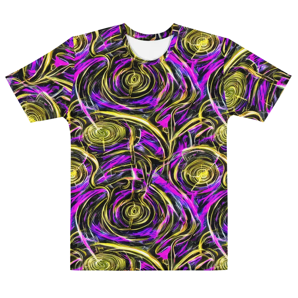 Ultraviolet Whirl on Men's Cotton Crew Neck T-Shirt — Front