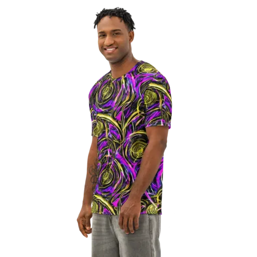 Ultraviolet Whirl on a Men's Cotton Crew Neck T-Shirt