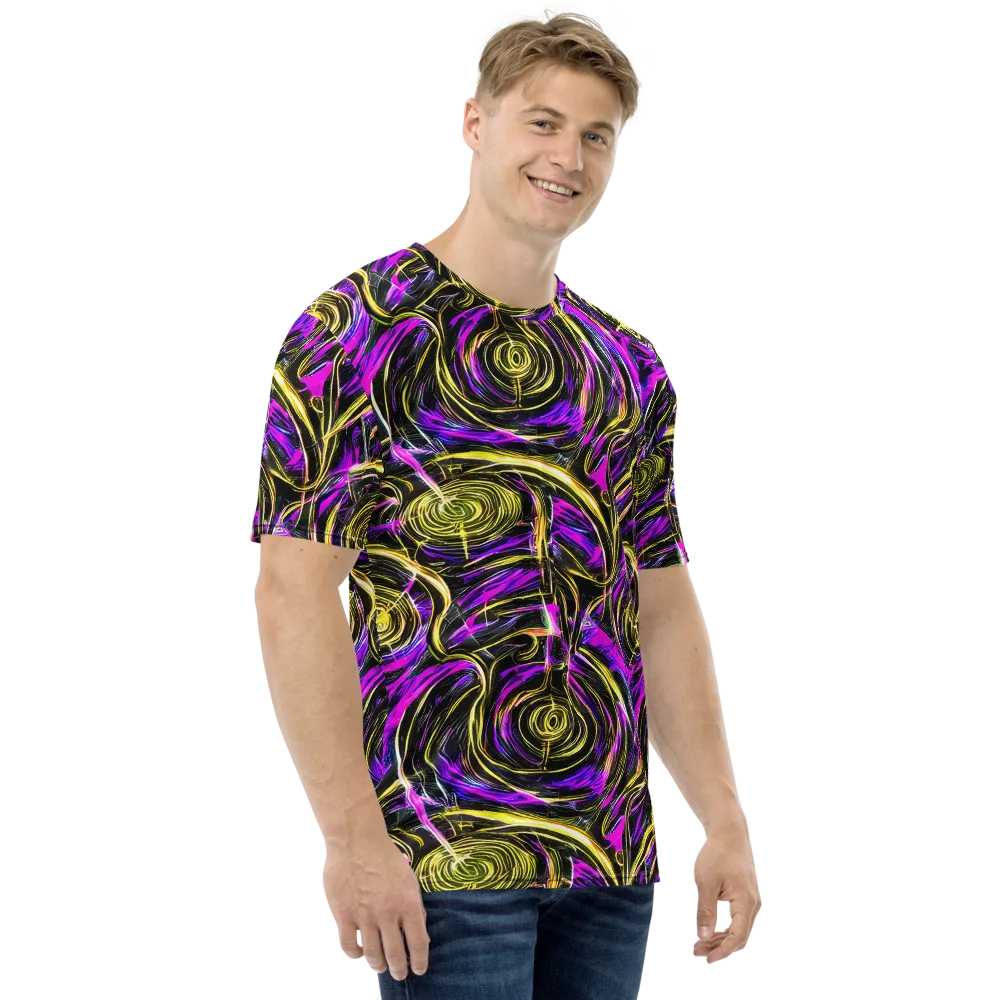 Ultraviolet Whirl on Men's Crew Neck T-Shirt — Right
