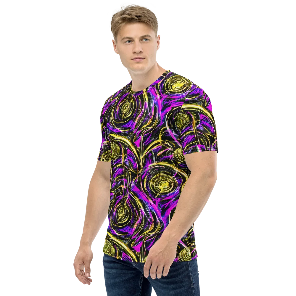 Ultraviolet Whirl on Men's Crew Neck T-Shirt — Left