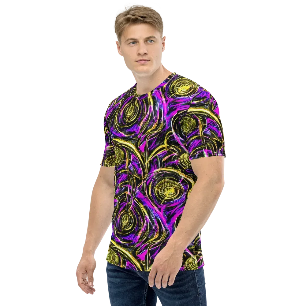 Ultraviolet Whirl on Men's Crew Neck T-Shirt — Left