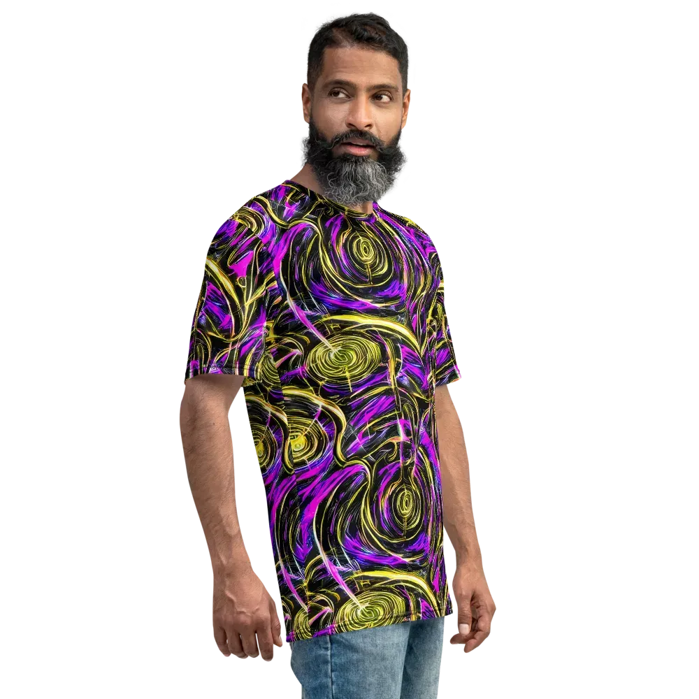 Ultraviolet Whirl on Men's Crew Neck T-Shirt — Right