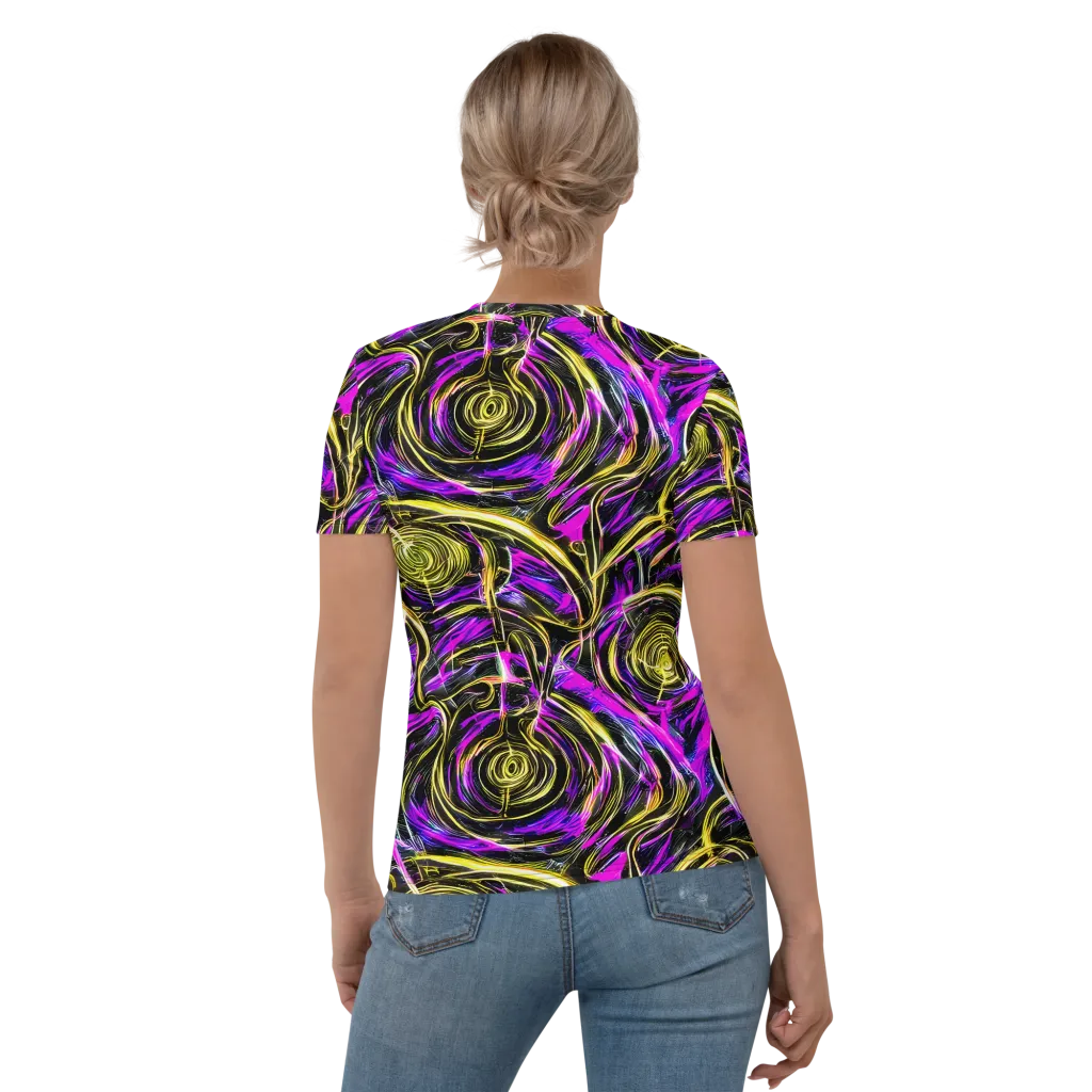 Ultraviolet Whirl on Women's Crew Neck T-Shirt — Back
