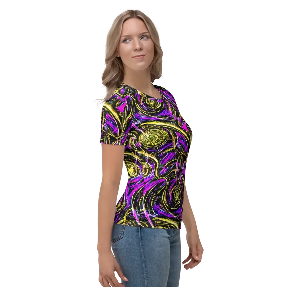 Ultraviolet Whirl on Women's Crew Neck T-Shirt — Right