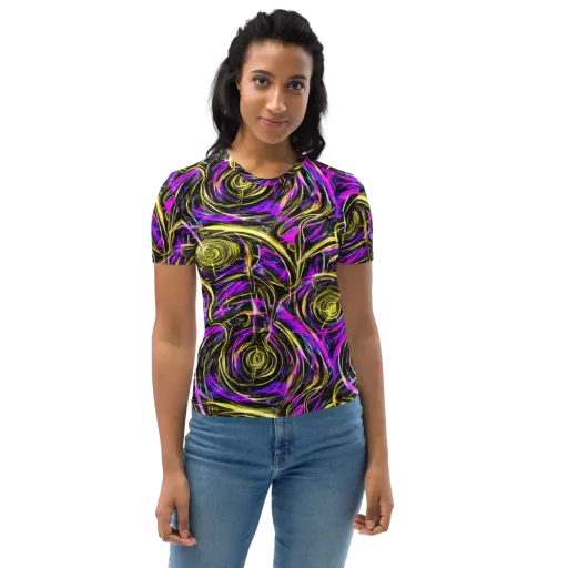 Ultraviolet Whirl on a Women's Crew Neck T-Shirt