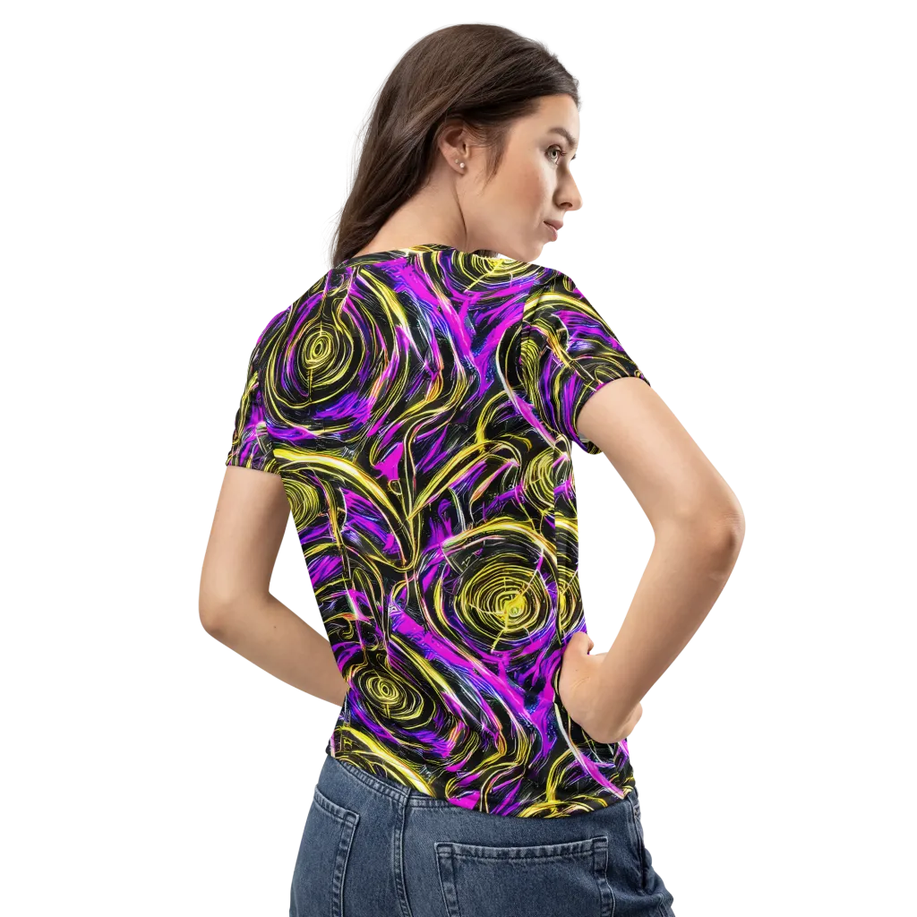 Ultraviolet Whirl on Women's Crew Neck T-Shirt — Back