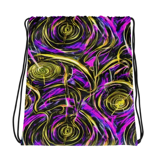 Ultraviolet Whirl on a Drawstring Bag