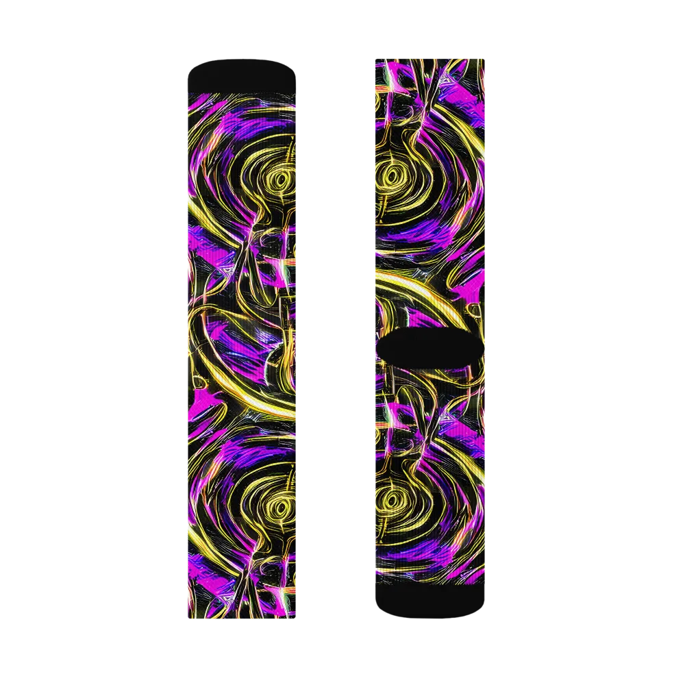 Ultraviolet Whirl on Socks — Left Sock