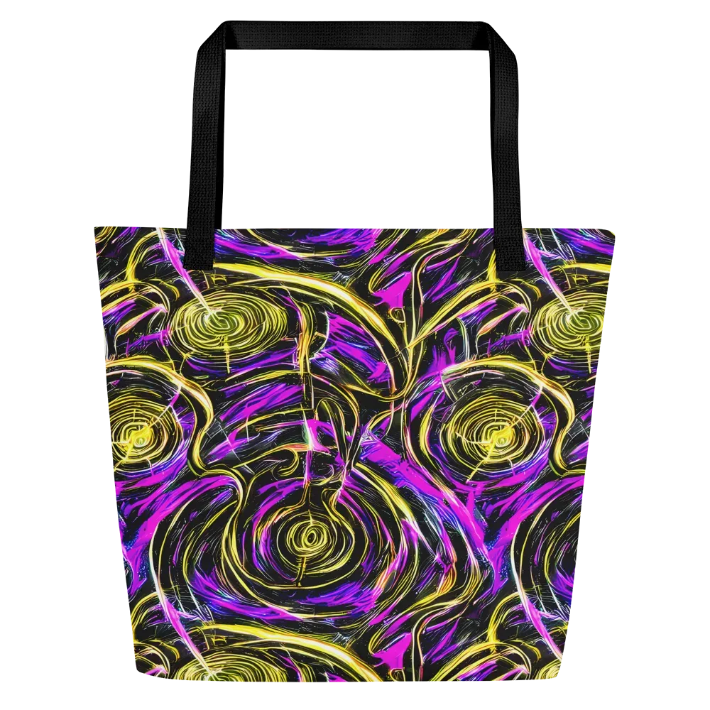 Ultraviolet Whirl on Large Tote Bag W/ Pocket — Front