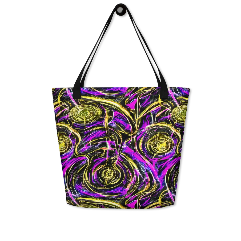 Ultraviolet Whirl on Large Tote Bag W/ Pocket — Front