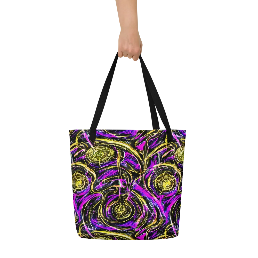Ultraviolet Whirl on Large Tote Bag W/ Pocket — Front