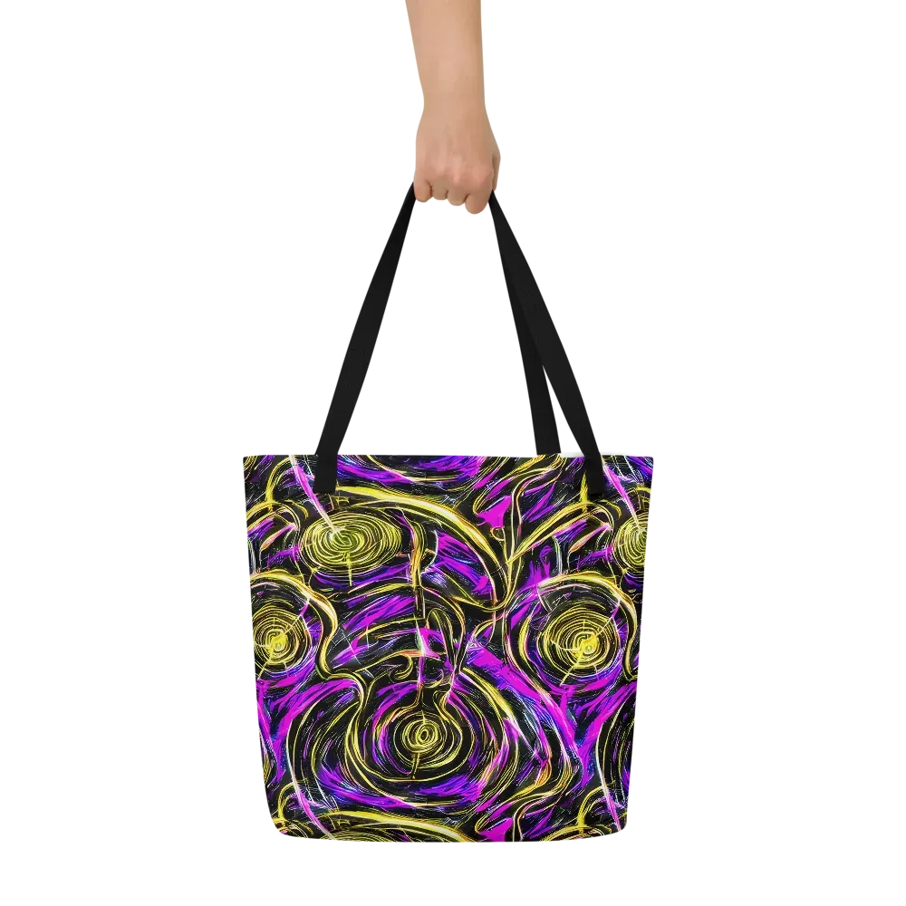 Ultraviolet Whirl on Large Tote Bag W/ Pocket — Front
