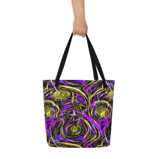 Ultraviolet Whirl on a Large Tote Bag W/ Pocket