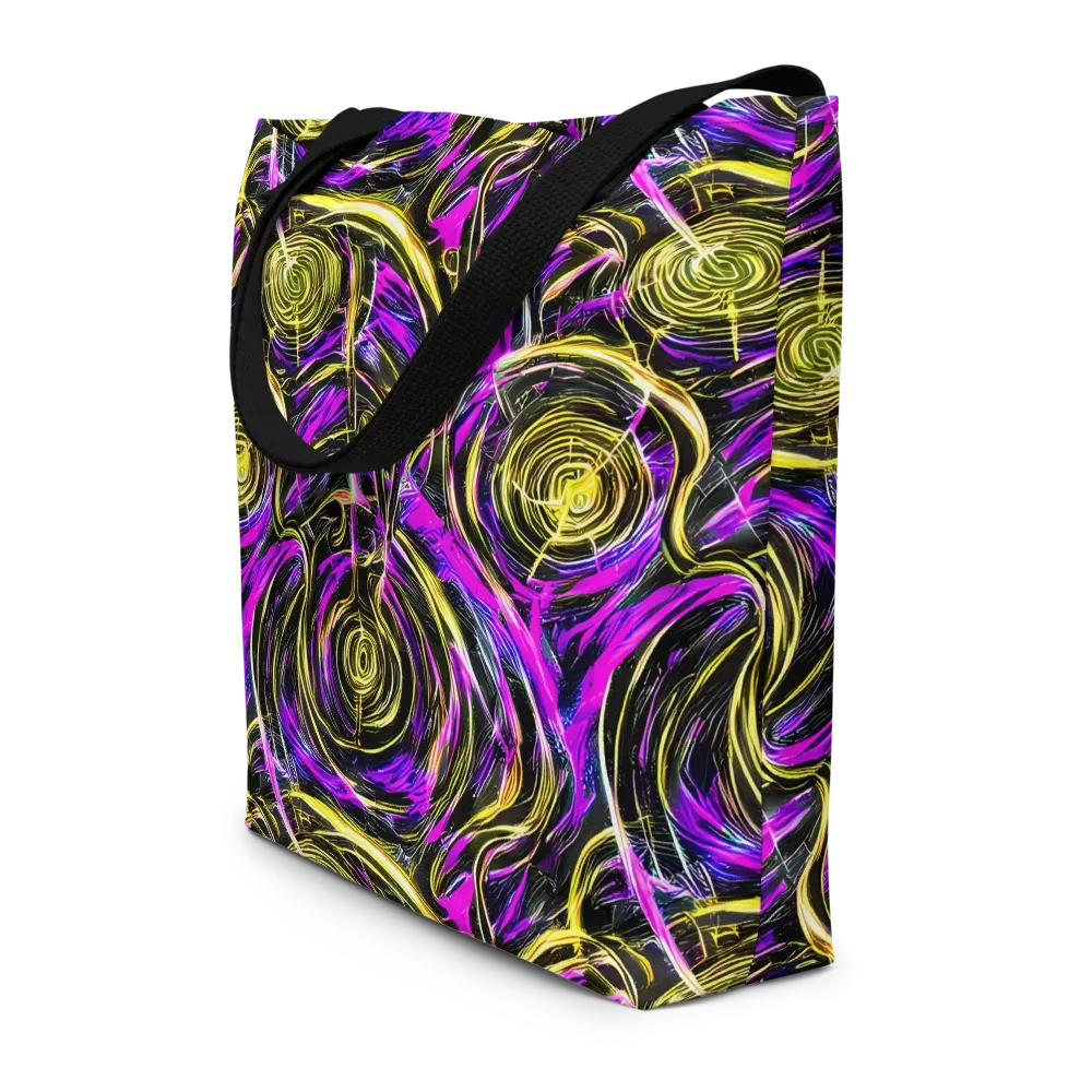 Ultraviolet Whirl on Large Tote Bag W/ Pocket — Front