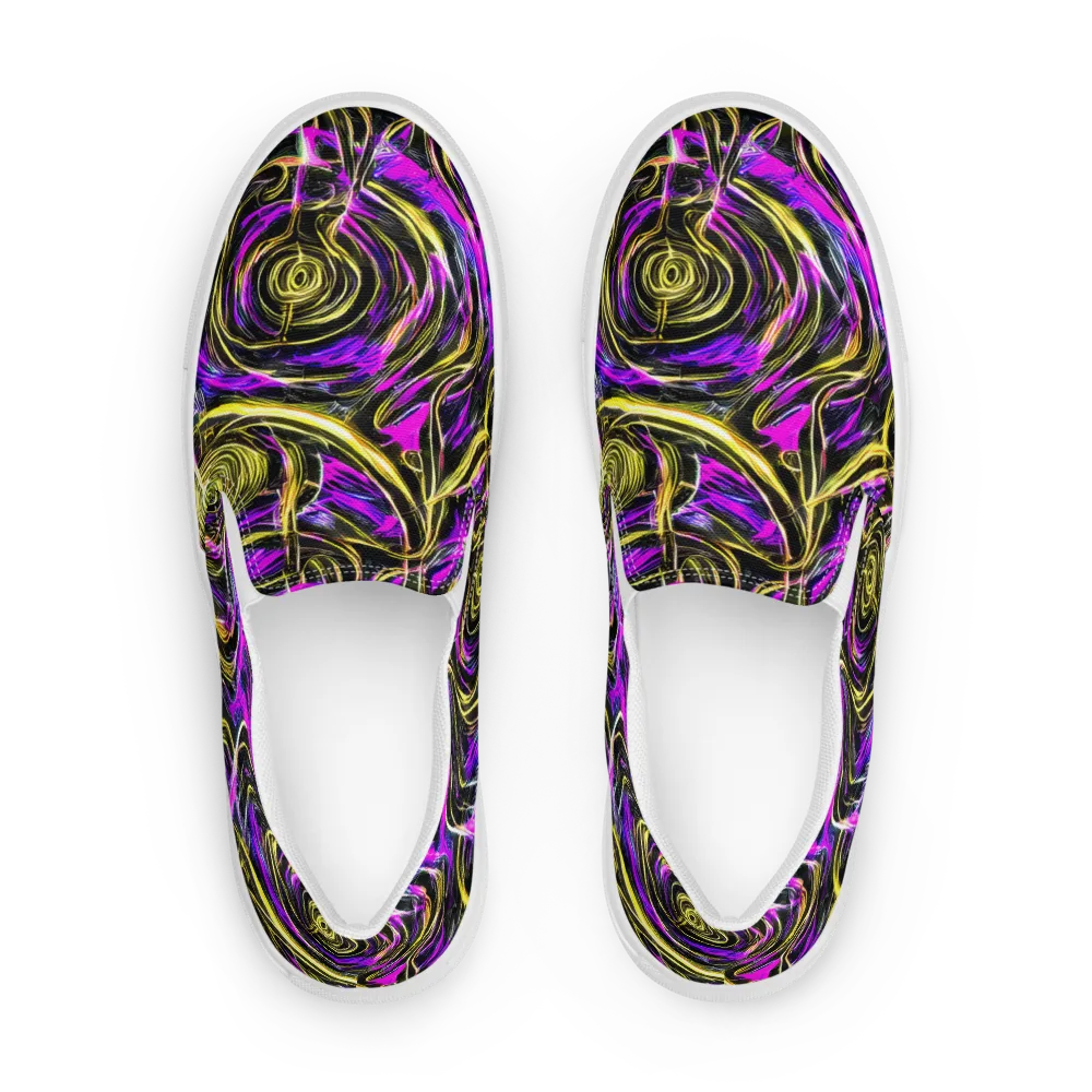 Ultraviolet Whirl on Women's Slip-On Canvas Shoes — Front