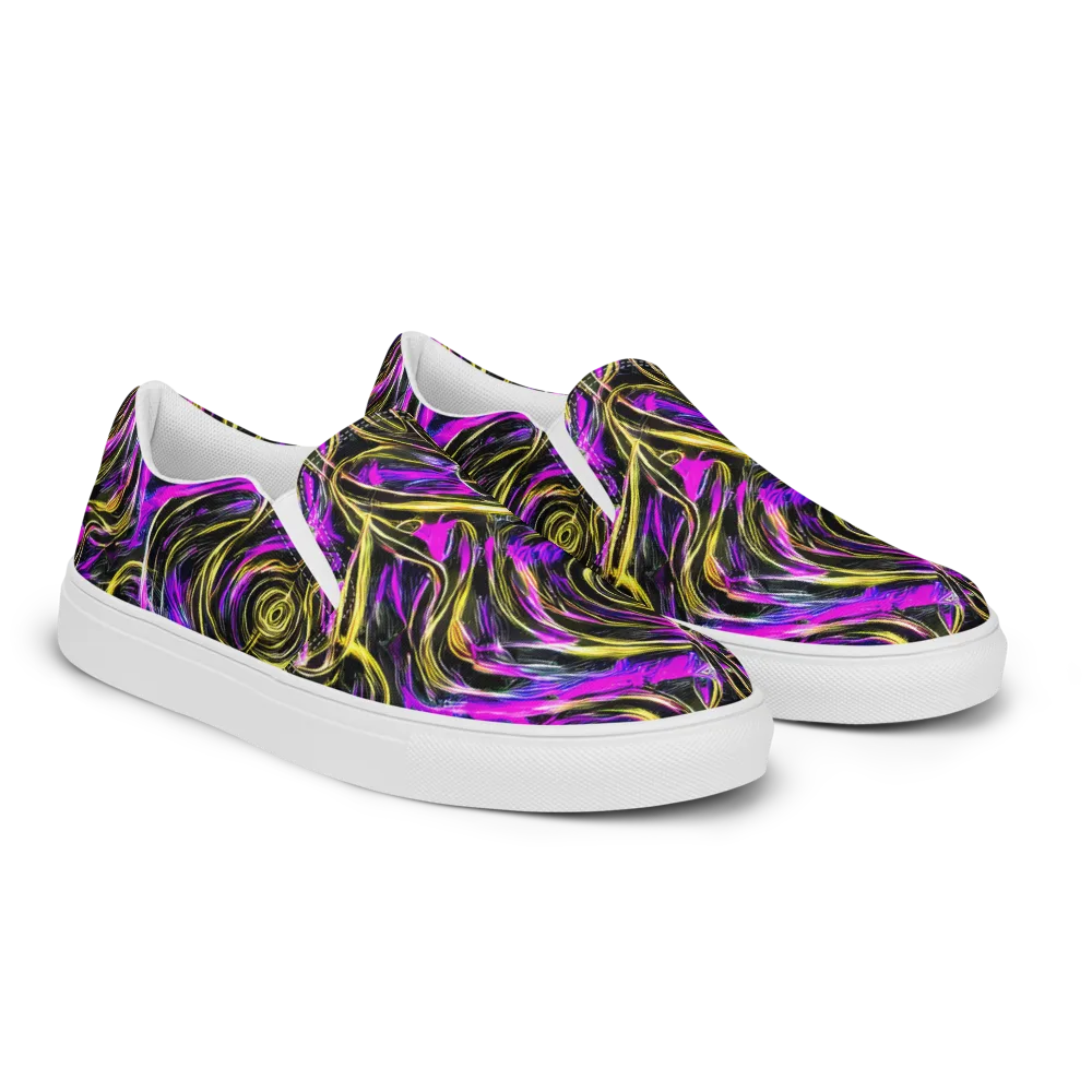 Ultraviolet Whirl on Women's Slip-On Canvas Shoes — Right Front