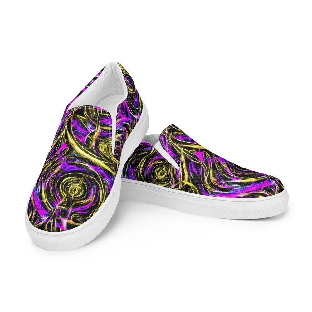 Ultraviolet Whirl on Women's Slip-On Canvas Shoes — Left Front