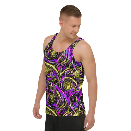 Ultraviolet Whirl on a Men's Tank Top