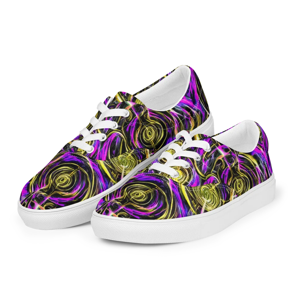 Ultraviolet Whirl on Men's Lace-Up Canvas Shoes — Left Front