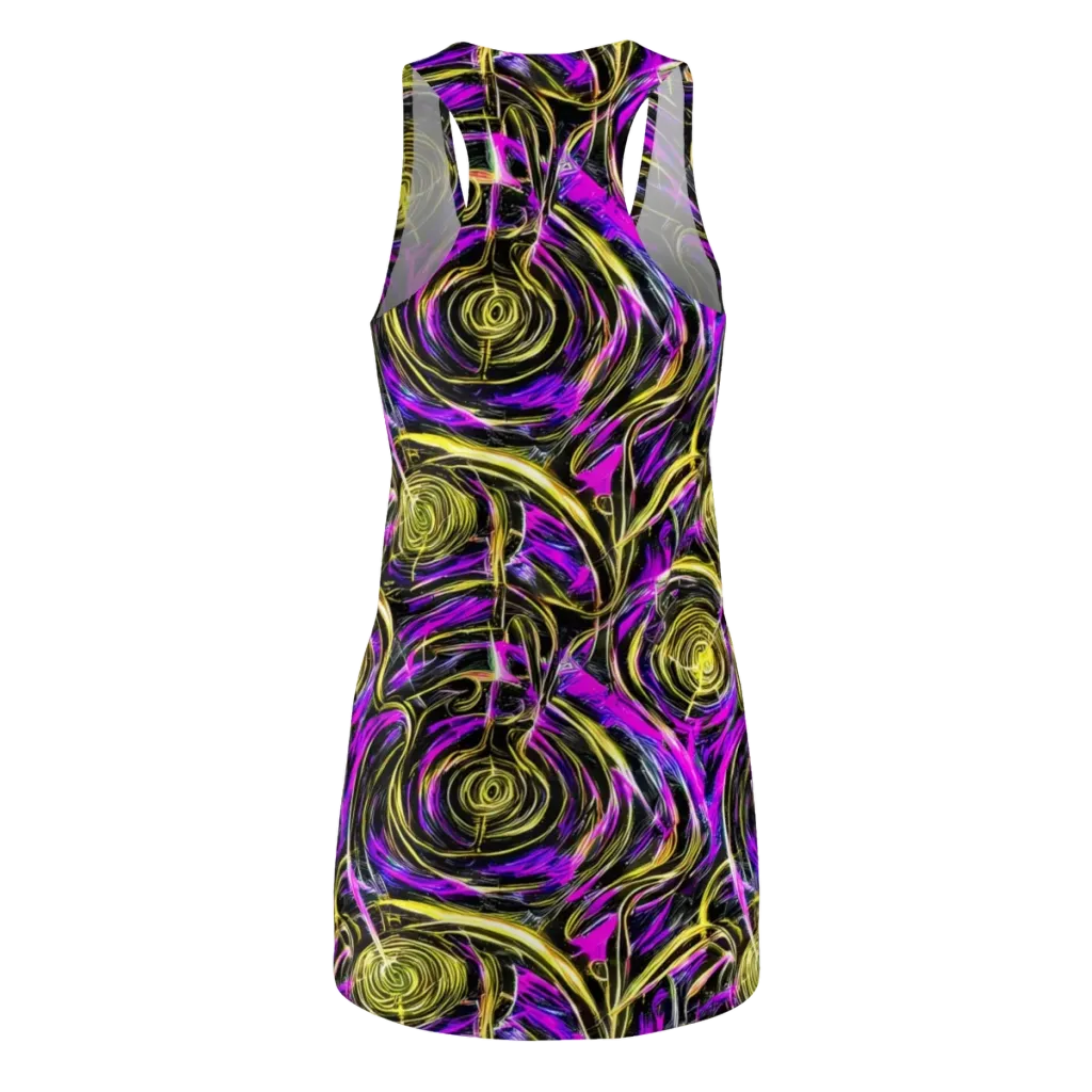 Ultraviolet Whirl on Racerback Dress — Back