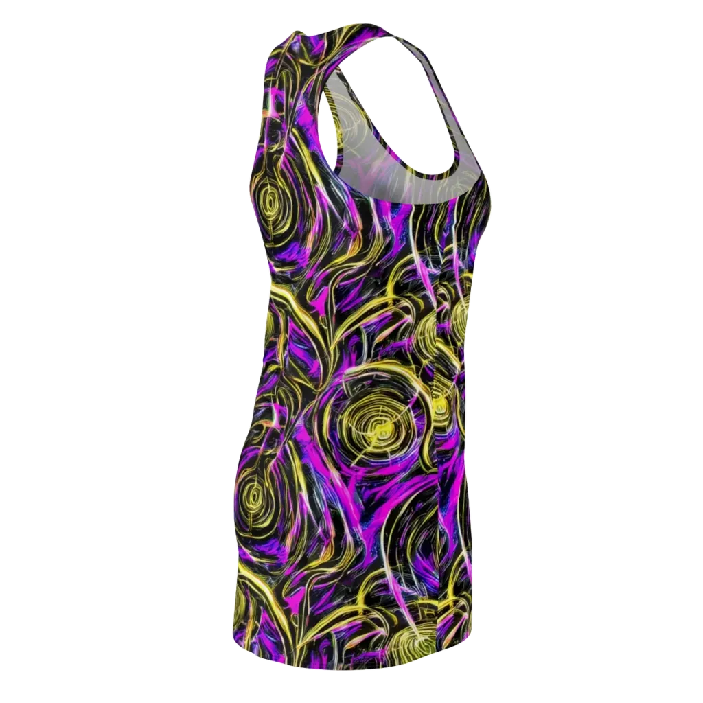 Ultraviolet Whirl on Racerback Dress — Back Side