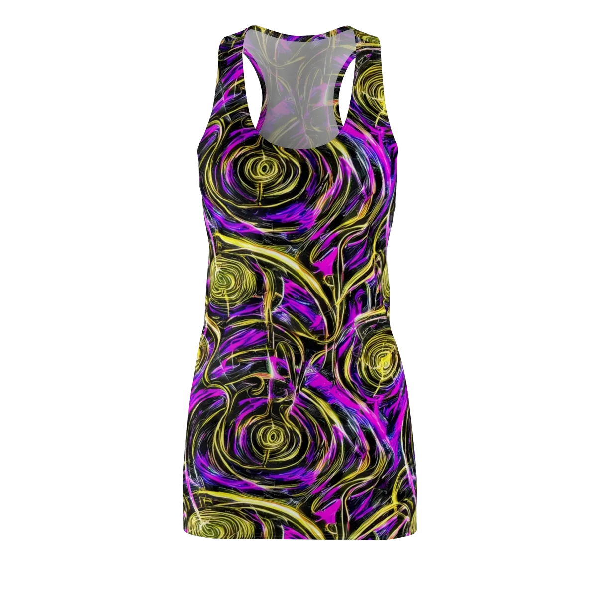 Ultraviolet Whirl on Racerback Dress — Front