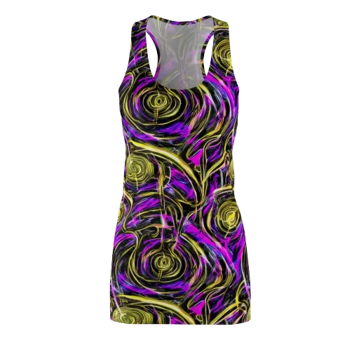 Ultraviolet Whirl on a Racerback Dress